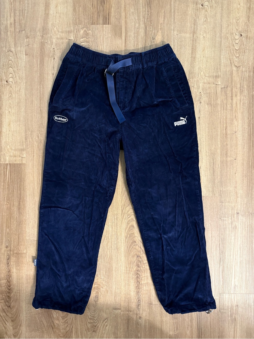 Puma Dark Blue Corduroy Men's Pants with Logo